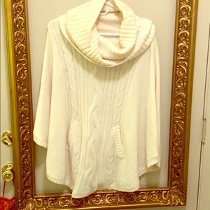 New York and co cream cable knit poncho